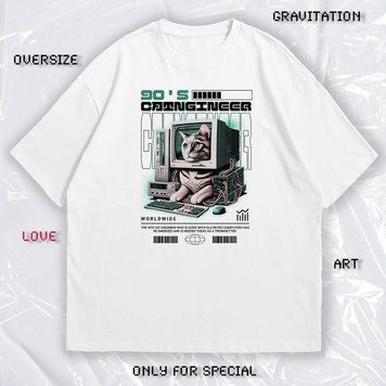 Футболка OVERSIZE "CATNGINEER" 4073 фото