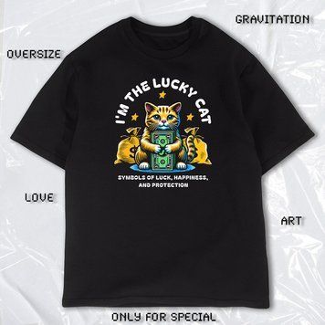 Футболка OVERSIZE "THE LUCKY CAT" 4091 фото