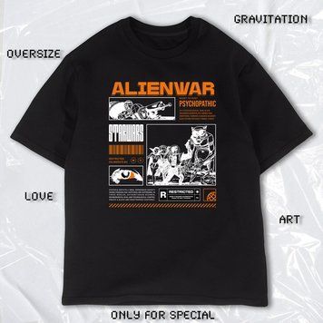 Футболка OVERSIZE "ALIENWAR" 6193 фото