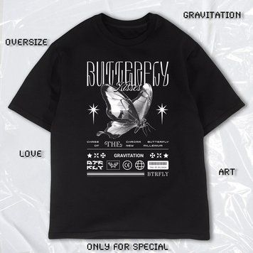 Футболка OVERSIZE "BUTTERFLY" 6271 фото