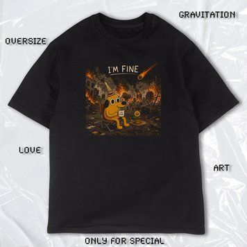 Футболка OVERSIZE "IM FINE" 8138 фото