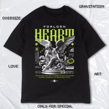 Футболка OVERSIZE "Forlorn Heart" 6325 фото
